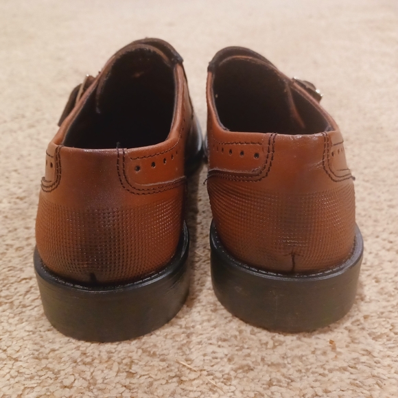 Lugo Conti Mens Monk Strap Brown Leather With Toe Cap Size 8